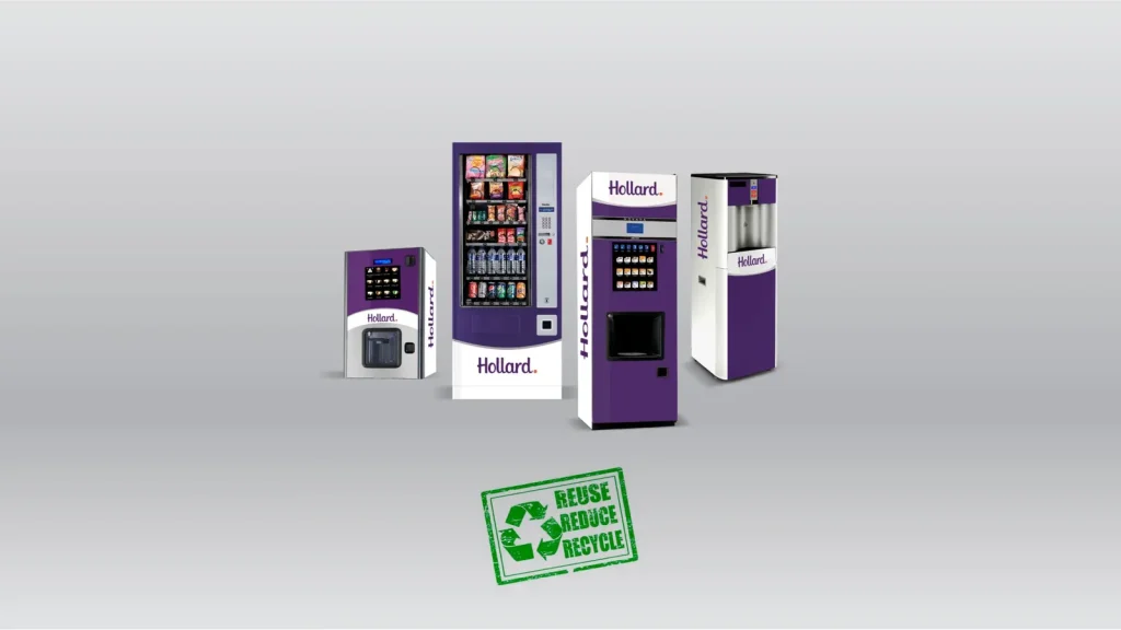 Row of vending machines wrapped in Hollard branding by Vending Solutions